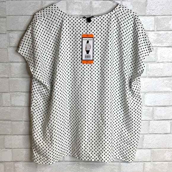 Hilary Radley Spotted Dolman Cap Sleeve Blouse - Picture 3 of 4